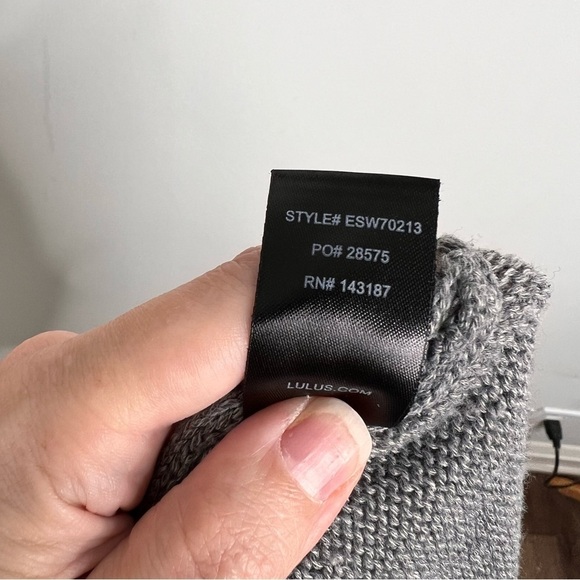 Lulu's Womens Size Small Coffee Date Grey Turtleneck Midi Sweater Dress Knit - Picture 10 of 13